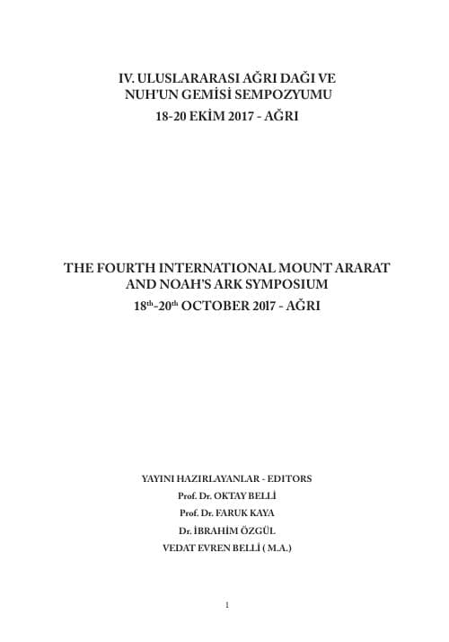 First page of 4th Ağrı Dağı ve Nuh'un Gemisi Sempozyumu