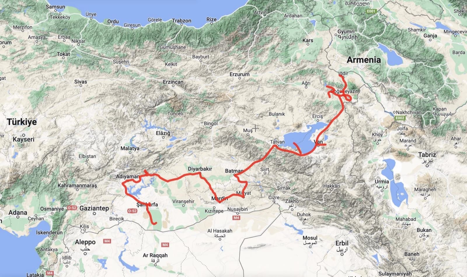 Noah's Ark tour route map 1