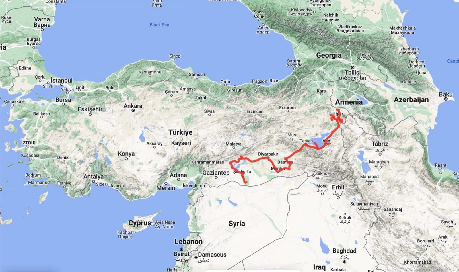Noah's Ark tour route map 2