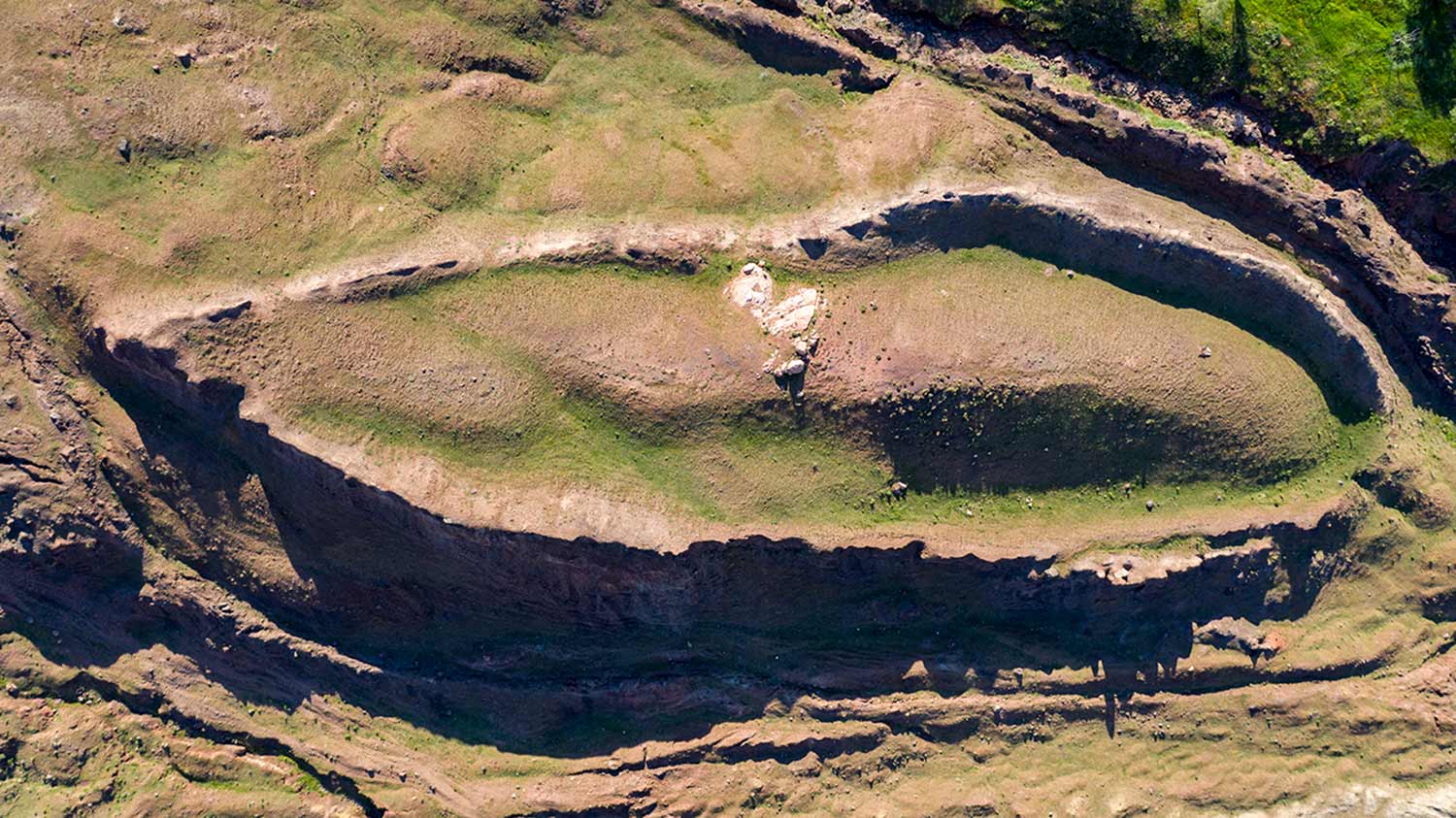 Annotated drone aerial view of the formation