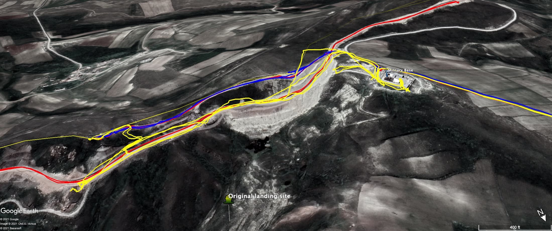 GPS tracks from border-inscription expeditions