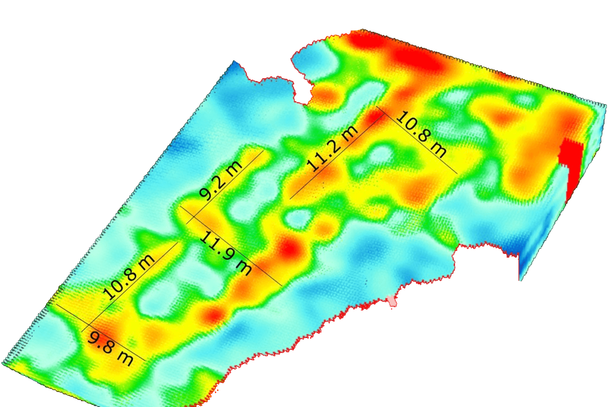 Measurements of subsurface layers, west side of the formation