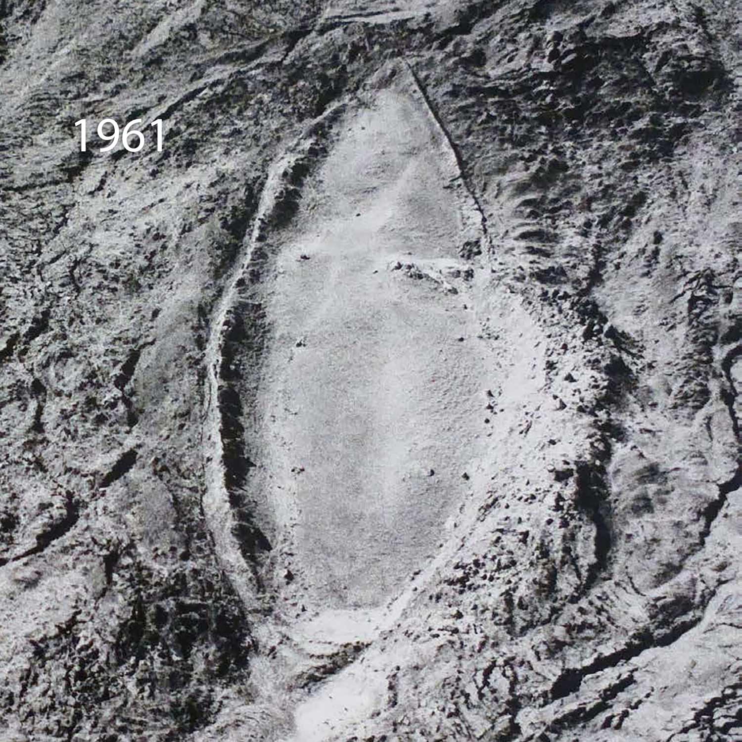 1961 Aerial Photo of Noah's ark (Durupinar site) from Hepimiz Ayni Gemideydik by Cem Sertesen - © Ara Güler